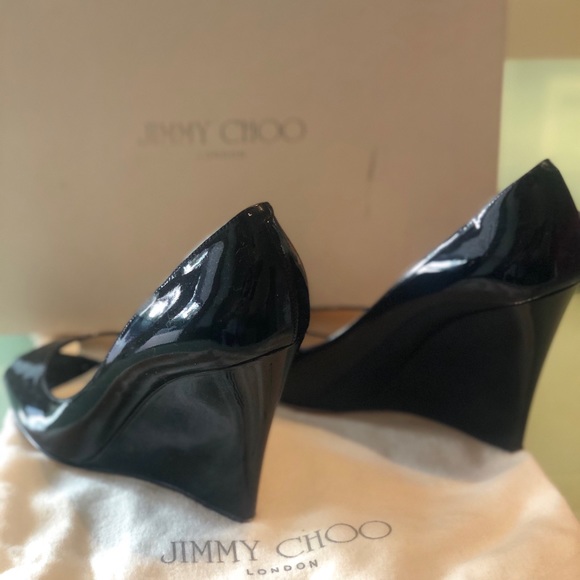 Jimmy Choo Wedge Open Toe Heels Size 6 - Picture 5 of 9